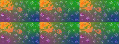 Nazik, narin çiçek arkaplanı. Yeşil ve mavi renkte çiçekler. Raster çiçek desenli ve çiçekli..