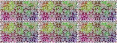 Tarafsız renklerde bahar çiçekleri. Raster illüstrasyonu. Raster deseni. Patlayan çiçekler soyut yerleştirilmiş.