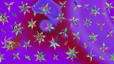 Küçük renkli çiçekler. Küçük çiçekte güzel bir desen. Çiçekli bahar çiçekleri. Moda baskıları için zarif bir şablon. Motley illüstrasyonu.