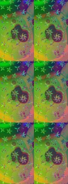 Yeşil ve kahverengi renkli çiçekler. Küçük çiçekte sevimli çiçek deseni var..