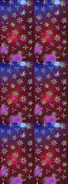 Güzel kumaş deseni. Raster Illustrasyon 'daki Çiçek Deseni' nin son moda çizimi. Renkli Yaz Temalı eskiz kalıbı. Düz Çiçek Elementleri Tasarımı.