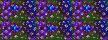 Güzel çiçek deseni. Yeşil ve mavi renkte çiçekler. Renkli Bahar Teması eskiz kalıbı. Düz Çiçek Elementleri Tasarımı.