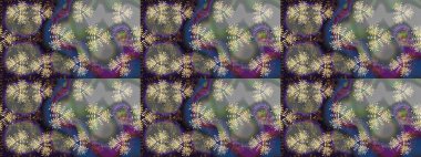 Renkli Bahar Teması eskiz kalıbı. Gri ve kahverengi renkli çiçekler. Raster illüstrasyonundaki çiçek desenli çizim. Düz Çiçek Elementleri Tasarımı.