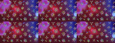 Küçük çiçekte güzel bir desen. Robot resim. Motley illüstrasyonu. Küçük renkli çiçekler. Çiçekli bahar çiçekleri. Moda baskıları için zarif bir şablon.