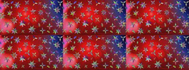 Renkli Bahar Teması eskiz kalıbı. Raster illüstrasyonundaki çiçek desenli çizim. Süslü kumaş deseni. Düz Çiçek Elementleri Tasarımı.