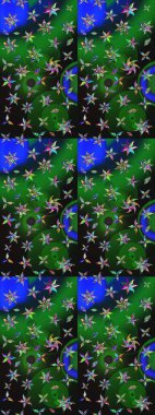 Yeşil ve gri renkli çiçekler. Elle boyanmış suluboya resim çizimi çiçekler ve bitkiler.