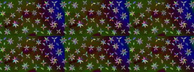 Raster illüstrasyonu. Yumuşak, yeşil ve kahverengi renklerde bahar çiçekleri. Çiçek ve yapraklı karalama şeklinde Raster çiçek deseni.