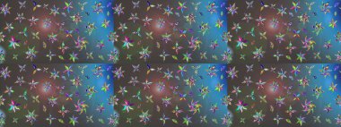 Küçük çiçekteki sevimli çiçek deseni. Gri ve mavi renkte çiçekler.