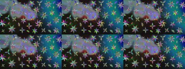 Düz Çiçek Elementleri Tasarımı. Gri ve mavi renkte çiçekler. Renkli Bahar Teması eskiz kalıbı. Çiçek desenli eskiz, yaz çiçekleri..