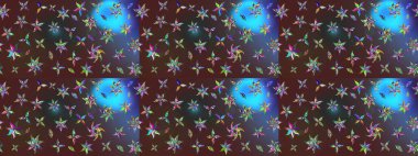 Suluboya çiçekli çiçek deseni. Raster illüstrasyonu. Kahverengi ve mor renkli güzel tekstil..