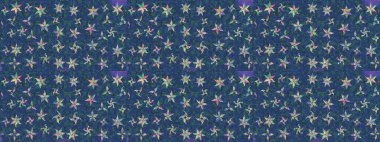 Soyut çiçek çizim kalıbı arka planı. Raster deseni. Raster illüstrasyonu. Mavi renklerde. Küçük çiçekte sevimli çiçek deseni var..