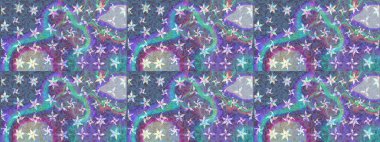 Mavi renkli çiçek desenli çizim. Suluboya tarzında mavi renkte çiçekler.