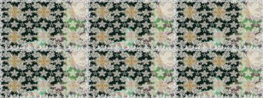 Kusursuz çiçek deseni. Asya tekstil tarzında. Gri renkli çiçekler. Raster illüstrasyonu. Raster illüstrasyonu.