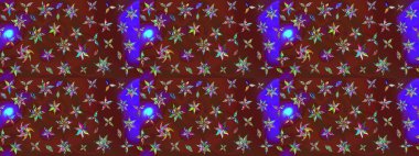 Kahverengi ve kırmızı renkte çiçekler. Hediye ambalaj kağıdı, tebrik kartları, posterler ve pankart tasarımı. Raster düz çiçek çizim deseni.