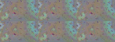 Çiçekli çiçek deseni, suluboya. Raster deseni. Küçük çiçekte güzel bir çiçek deseni..