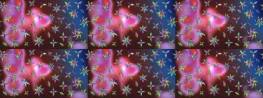 Tekrar eden çiçek arkaplanı, zarif kahverengi ve mavi çiçek duvar kağıdı. Kahverengi ve mavi renkler üzerine çiçek desenli eskiz, el yapımı papatyalar, papatyalar..