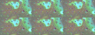 Bahar çiçekleriyle güzel bir çiçek deseni çizmişsin. Güzel kumaş deseni. Raster illüstrasyonu.