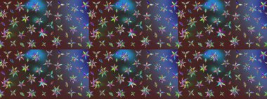 Eskiz klasiği. Raster Şirin kumaş deseni. Renkli Bahar Teması eskiz kalıbı. Düz Çiçek Elementleri Tasarımı.