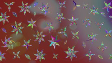 Güzel kumaş deseni. Çiçek desenli çizim. Renkli Bahar Teması eskiz kalıbı. Düz Çiçek Elementleri Tasarımı. Raster illüstrasyonu. Asya tekstil tarzında.