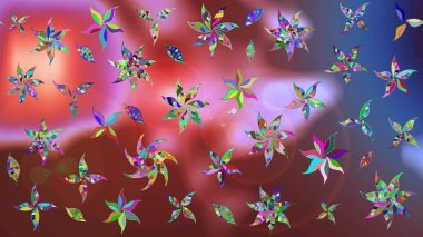 Raster Beautiful fabric pattern. Raster watercolour floral pattern, delicate flowers, brown and pink flowers, greeting card template.