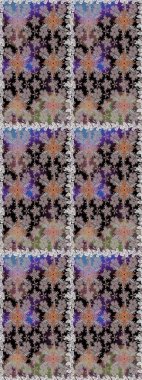 Yaprak ve çiçeklerin suluboya resimleri, gri renklerde pürüzsüz desenler. Raster illüstrasyonu. Gri renkte bahar çiçekleri..