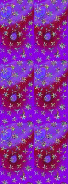 Exotic flowers, botanical bright classic nature on violet and purple colors. Watercolor set of vintage floral tropical natural elements. Raster illustration.