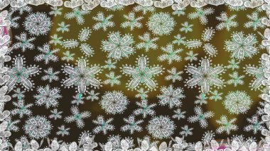 Çok renkli ve kahverengi zarif küçük çiçekler ve gri ve kahverengi renkli komik böcekler, raster deseni, illüstrasyon.