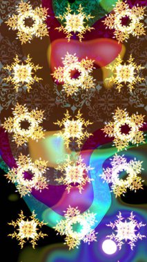 Raster illüstrasyonu. Kar taneli desen. Raster Noel soyut renkli arkaplan ve düşen kar tanesi..