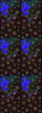 Raster Moda kumaş deseni. Şirin çiçekler. Çizgi çizimi deseni.