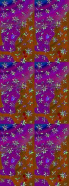 Best for wrapping paper. Can be used as greeting or wedding background. Spring tender design for natural cosmetics, perfume, florist shop. Raster sketch pattern with purple and brown tulip flowers.