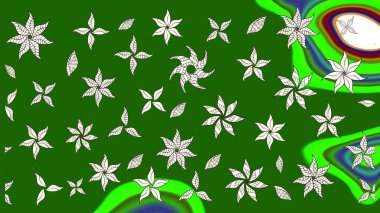 On green and neutral colors. Beautiful fabric pattern. Sketch Floral Pattern in Raster illustration. Raster illustration.