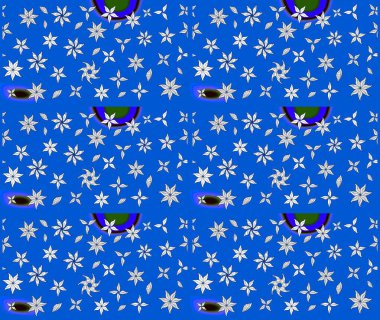 Raster çiçek izi. Klasik taslak çizimi. Çiçek mavisi çizim deseni.