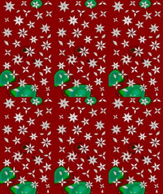 Nazik, sevimli çiçek arkaplanı. Çiçekli karalama şeklinde Raster çiçek deseni. Kırmızı renkte çiçekler.