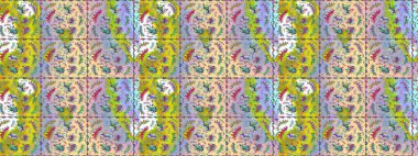 Küçük çiçekteki sevimli çiçek deseni. Bir sürü soyut çiçekli tropik eskiz deseni. Varicolo Raster çizimi.