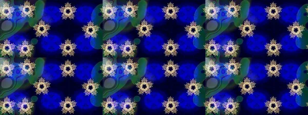 Raster illüstrasyonu. Mavi, siyah ve yeşil renkli kar taneleri. Yılbaşı Biçimi.