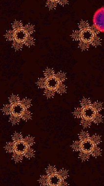 Raster illustration. Snowflakes collection. Isolated of raster black, brown and red snowflakes. Fine winter ornament.