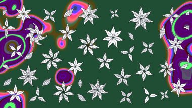 Güzel kumaş deseni. Güzel karalamalı çiçek desenli çizim. Raster illüstrasyonu. Küçük çiçekte sevimli çiçek deseni var..