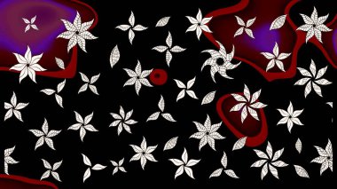 Renkli Bahar Teması eskiz kalıbı. Süslü kumaş deseni. Raster illüstrasyonundaki çiçek desenli çizim. Düz Çiçek Elementleri Tasarımı.