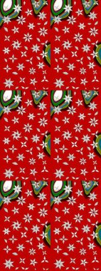 Sevimli çiçek raster deseni. Renkli Bahar Teması eskiz kalıbı. Kırmızı renkte çiçekler. Düz Çiçek Elementleri Tasarımı.