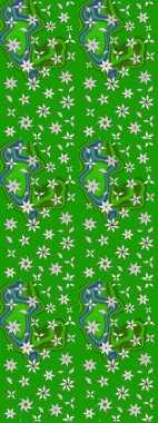 Güzel kumaş deseni. Raster Illustrasyon 'daki Çiçek Deseni' nin son moda çizimi. Renkli Yaz Temalı eskiz kalıbı. Düz Çiçek Elementleri Tasarımı.