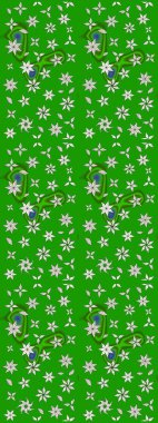 Çiçek arkaplan. Renkli çizim kalıbı. Raster illüstrasyonu. Çiçek duvar kâğıdı. Yeşil renklerde şirin tekstil.