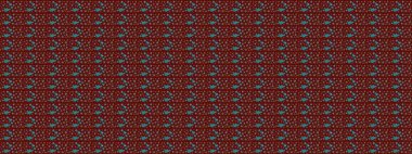 Çok renkli küçük çiçekler ve kırmızı renkli komik böcekler, raster desen, illüstrasyon.