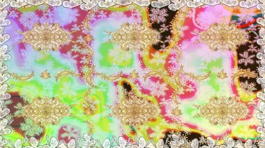 Antika altın tekrarlanabilir duvar kağıdı. Damask pürüzsüz yineleme kalıbı. Tarafsız renklerde altın element. Barok tarzında altın çiçekli süs..