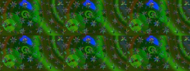 Raster illüstrasyonu. Robot resim. Küçük çiçekte sevimli çiçek deseni var..