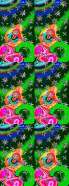 Tomurcukları papatya çiçekleri olan sevimli bir çiçek deseni. Raster illüstrasyonu. Kumaş, tekstil, duvar kağıdı baskısı için. Miles Fleur, süslü püslü bir süs. Eski usul. Taslak arkaplan.