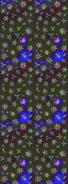 Çiçek desenli eskiz. Gömlek baskısı için çiçek boyası. Gri ve yeşil renkte çiçekler.