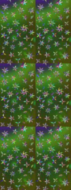 Çiçek kompozisyonu, el boyası, hassas şablon. Sevgililer günü ve tebrik kartı konsepti için şık bir davetiye. Yeşil ve mor renkli manzaralı çiçek deseni. Üst görünüm, yumuşak biçim.