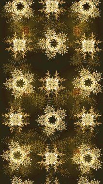 Kahverengi ve gri kar taneleri. Noel için tatil tasarımı, yeni yıl moda baskıları. Kar tanelerinin soyut arkaplanlı Noel arkaplanı. Raster illüstrasyonu. Güzel tasarım..