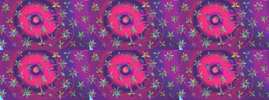 Yumuşak, bahar çiçekli arka plan. Çiçekli karalama şeklinde Raster çiçek deseni. Mor ve mor renkte çiçekler.