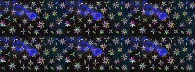 Güzel kumaş deseni. Renkli Bahar Teması eskiz kalıbı. Düz Çiçek Elementleri Tasarımı. Raster illüstrasyonunda çiçek deseni çizimi.